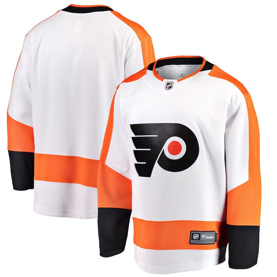 Men Philadelphia Flyers Fanatics Branded White Breakaway Away NHL Jersey